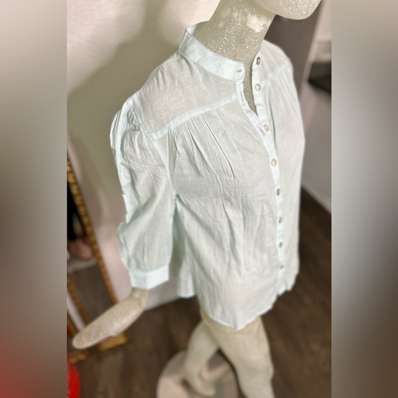 Joe’s Women’s Aurora Blue Sheer Button Up Long Sleeve Top. Size Small. NWT!!! - Picture 5 of 16